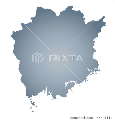 插图素材: 冈山县地图