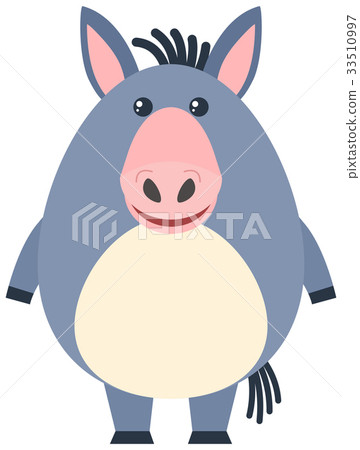 插图素材: cute donkey with happy face