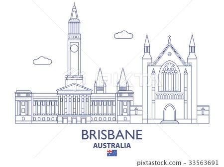 插图素材: brisbane city skyline, australia