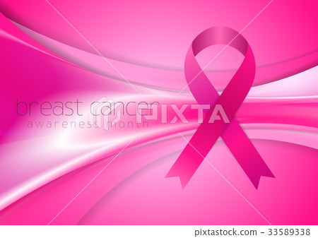 图库插图: breast cancer awareness month. smooth silk waves