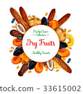 插图素材: vector poster of dried fruits and dry fruit snacks