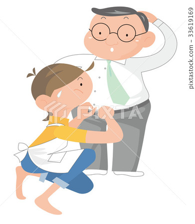 插图素材: 中年 肥胖 肚子