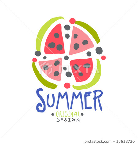 插图素材: summer logo template original design, colorful