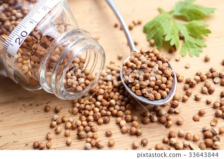 图库照片: coriander seeds