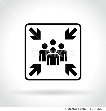 图库插图: meeting point icon on white background