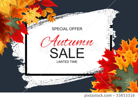 插图素材: abstract vector illustration autumn sale