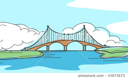 图库插图: bridge in hand drawn style