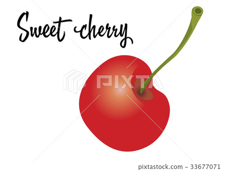 图库插图: cherry fruit isolated on white background