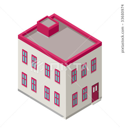 插图素材: isometric city building vector. isometry