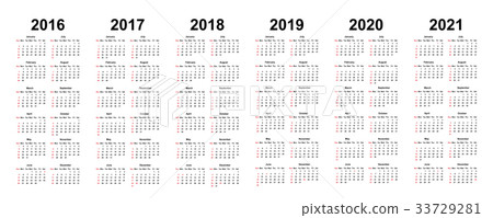 图库插图: calendar template for 2018 with week starts sunday