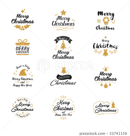 情绪 快乐/喜悦 merry christmas and happy new year icon set