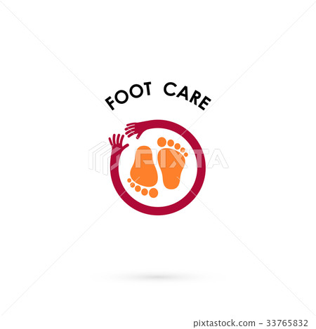 插图素材: foot care logo.human foot icon.foot spa concept.