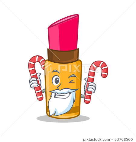 插图素材: santa with candy lipstick character cartoon style