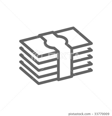 插图素材: simple pile of money line icon. symbol and sign