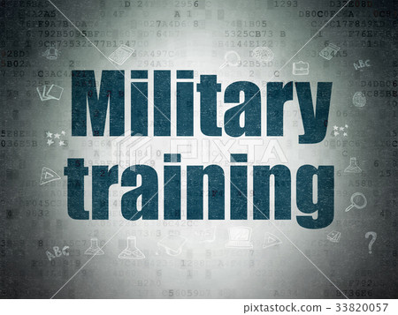 图库插图: education concept: military training on digital