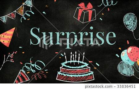 插图素材: celebration birthday party surprise events icon and