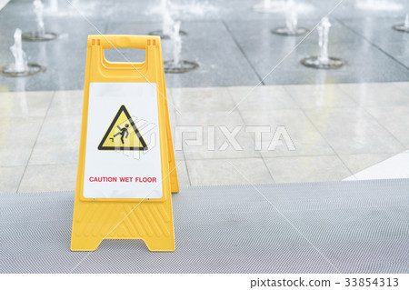 图库照片: warning sign for wet floor