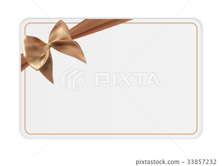 插图素材: blank gift card template with bow and ribbon