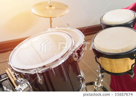 图库照片: detail of a drum kit for playing music