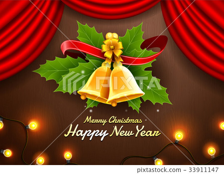 图库插图: gift box merry christmas and happy new year