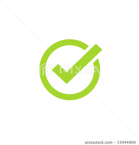 插图素材: tick icon vector symbol, green checkmark isolated