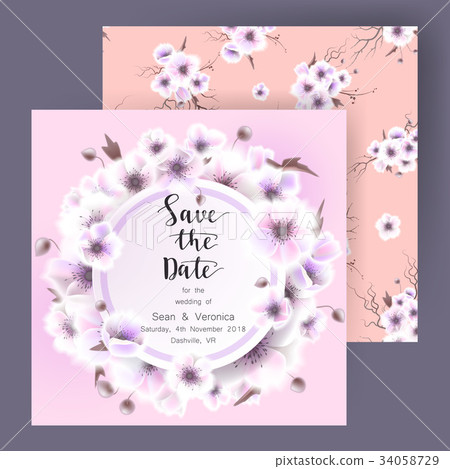 插图素材: save the date card, wedding invitation, greeting