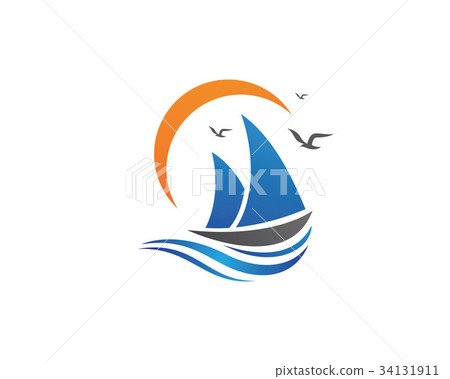 插图素材: cruise ship logo template vector
