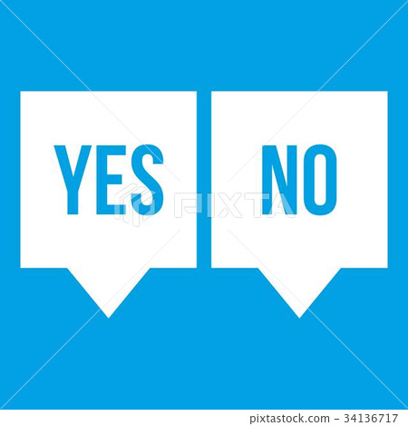 插图素材: signs of yes and no icon white