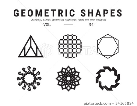 插图素材: universal geometric shapes set