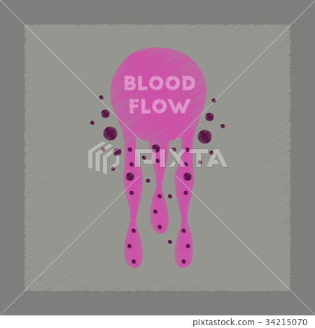 插图素材: flat shading style icon blood flow