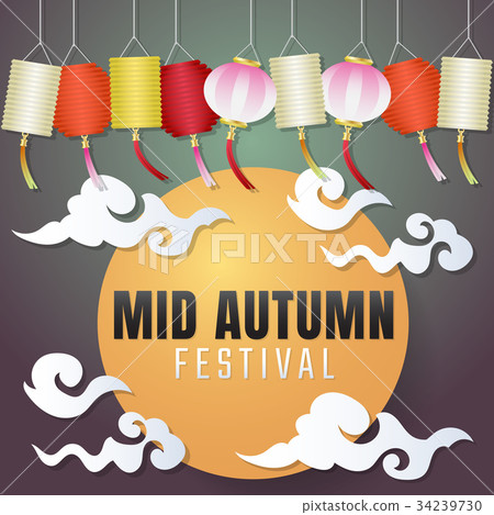 插图素材 mid autumn festival vector background