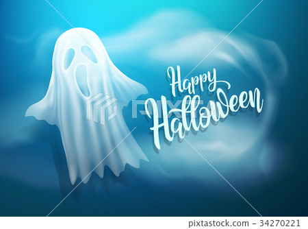 插图素材: happy halloween background with white ghosts 查看全部