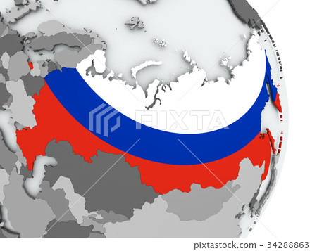 插图素材: map of russia with flag