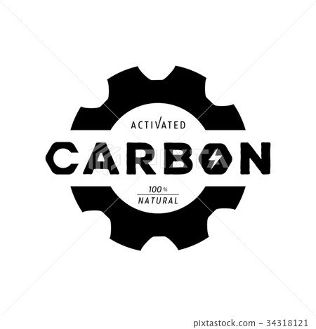 图库插图: activated carbon logo with gear shape