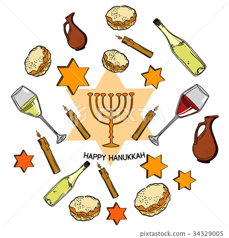插图素材: happy hanukkah holiday