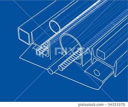 插图素材: rolled metal products. vector