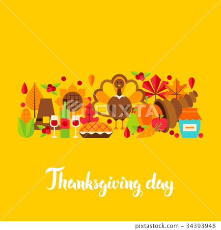 图库插图: thanksgiving day postcard