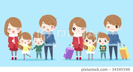 情绪 快乐/喜悦 插图 cute cartoon family 首页 插图 姿势/表情/动作