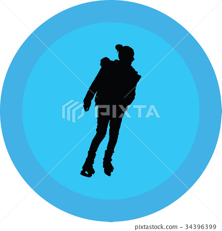 图库插图: ice skate silhouette