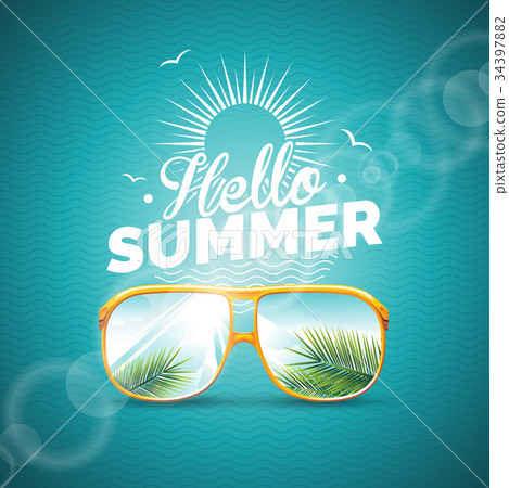图库插图: vector illustration on a summer holiday theme