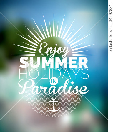 插图素材: vector illustration on a summer holiday theme