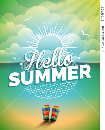 插图素材: vector illustration on a summer holiday theme