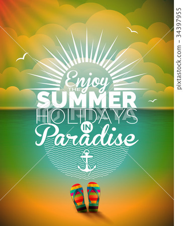 插图素材: vector illustration on a summer holiday theme