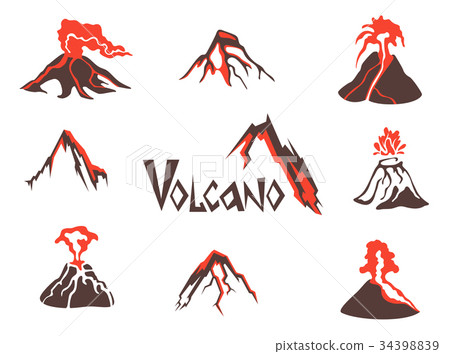 插图素材: volcano logo set. volcanic eruption. vector 查看全部