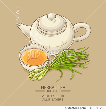 插图素材: lemongrass tea illustration