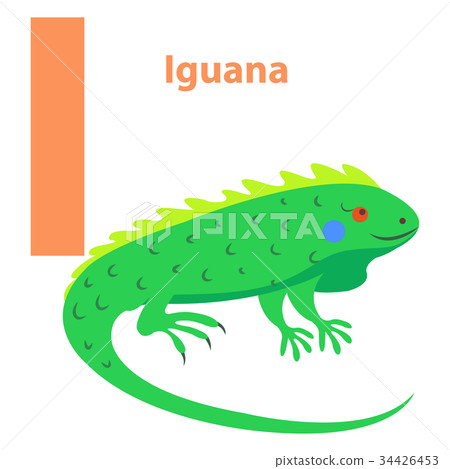 插图素材: alphabet for children character i iguana art icon 查看