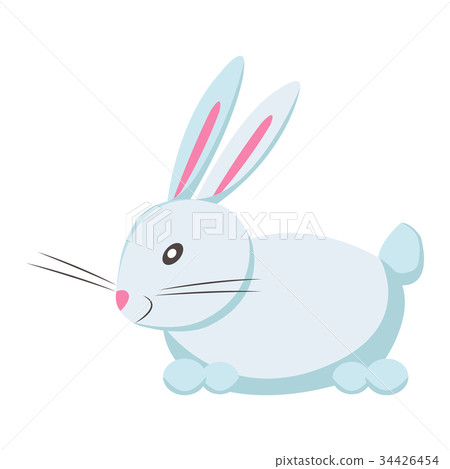 图库插图: cute hare or rabbit cartoon flat vector sticker