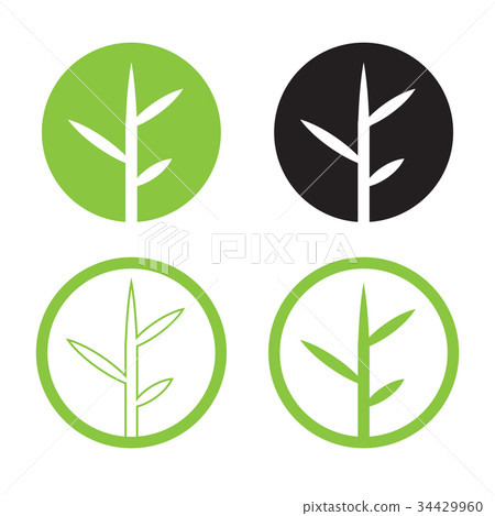插图素材: leave logo design set vector.nature logo in circle