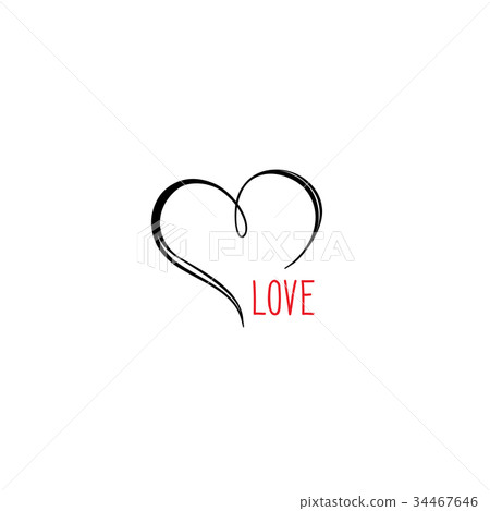 图库插图: love heart gift card. valentine"s holiday greeting