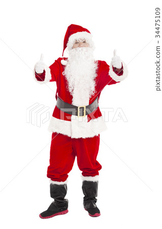 图库照片: merry christmas santa claus with thumb up